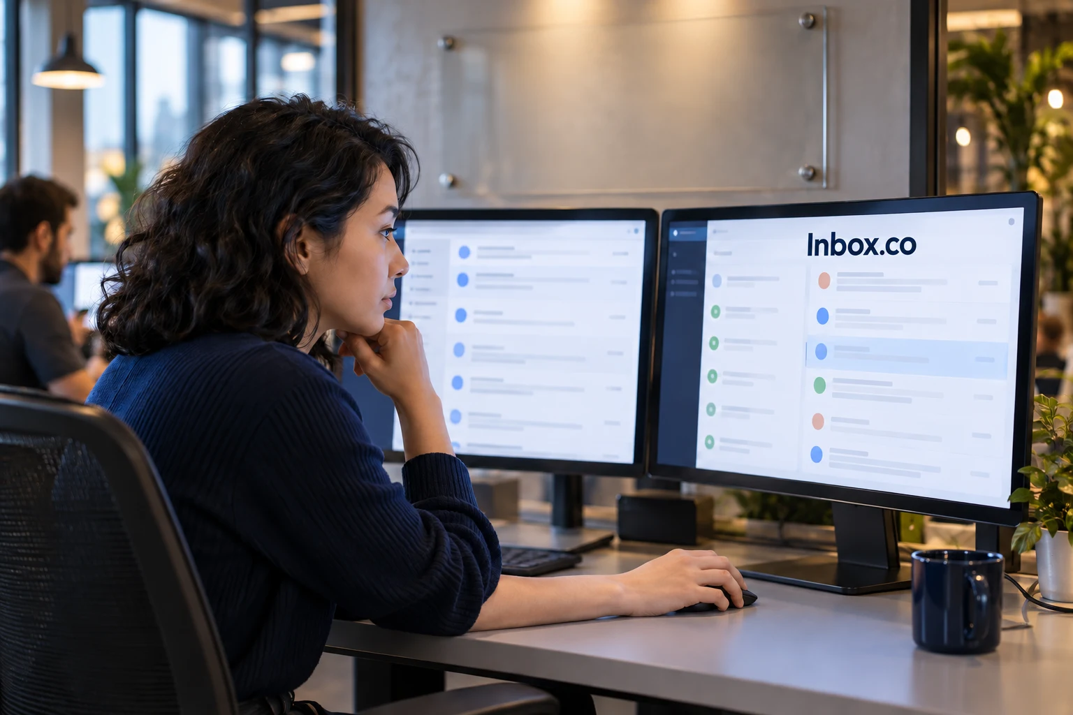 People reviewing an AI-assisted message classification