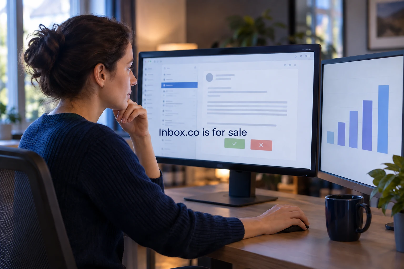 A contemporary workspace for thoughtful incoming-message work